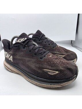 Hoka Clifton 9 Women Size 9 Wide Black Running Shoes Cushioning Athletic